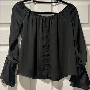 L’ Academie black off the shoulder top size XS